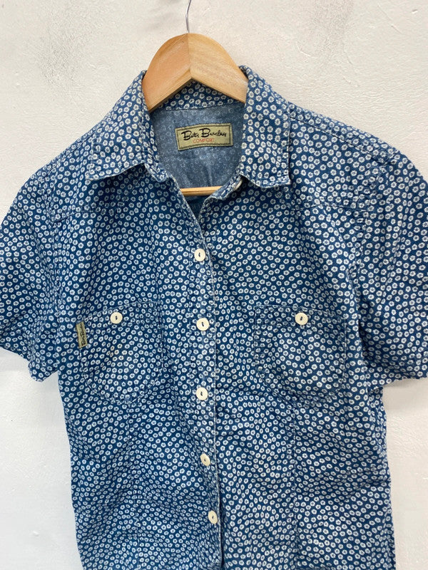 Lovely Betty Barclay blue denim daisy print shirt UK 14 MM005