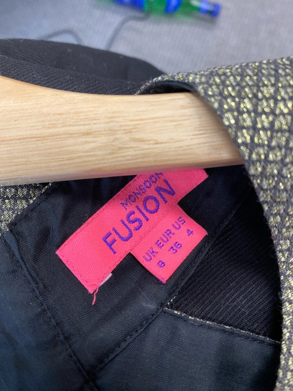 Fabulous Monsoon Fusion embellished retro dress Uk8 AG006