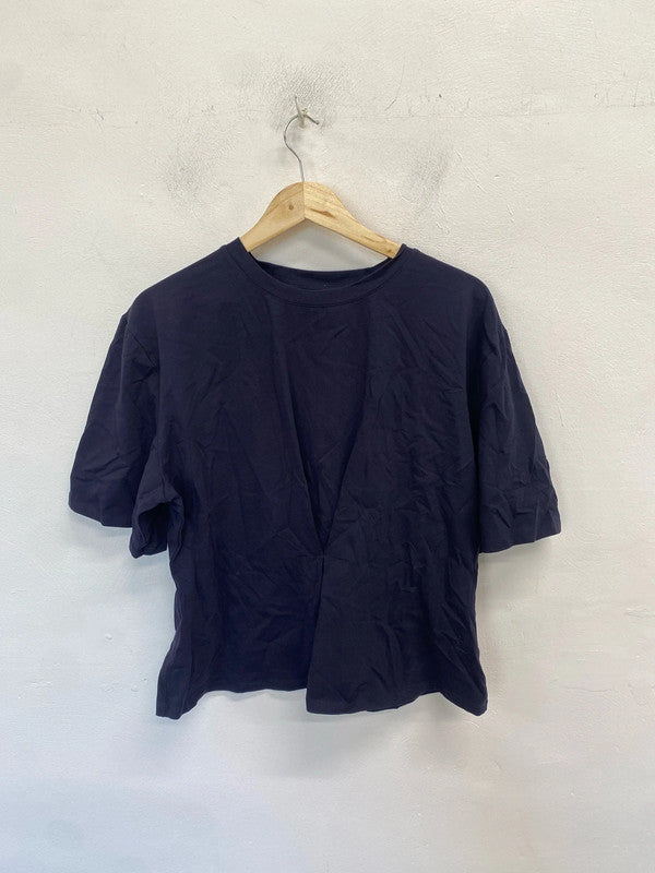 Lovely French connection peplum navy top UK XL LK006