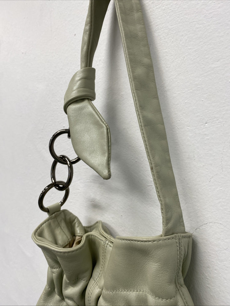 Fabulous super rare Mint Green Furla leather Bag Chain Detail Small SD002