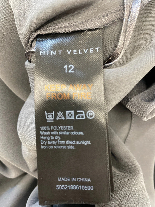Fabulous Mint velvet soft Grey bell sleeve top Uk12 ruched SG090