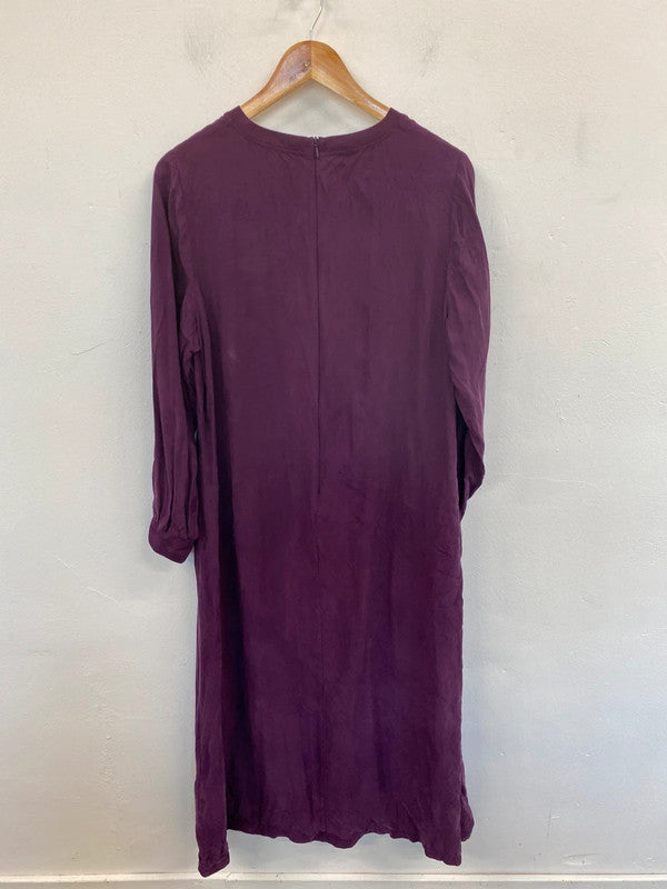 Autograph Stylish Purple Midi Dress UK 16 MD002