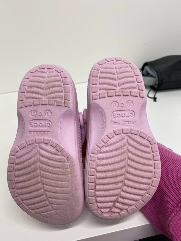 Fabulous Fur lined Baby pink crocs size10-11 kids ZM001