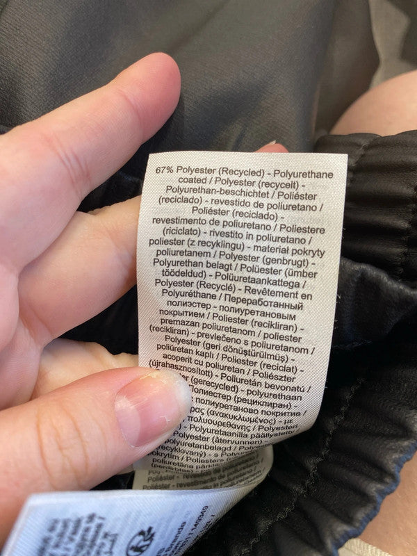 Only Stylish Black Wetlook Wide Leg Trousers UK 10 LN001