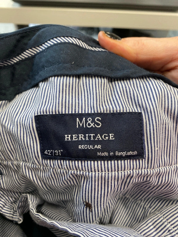 M&S Navy chinos Uk42 W 31L / 29L Trio #92 JS004