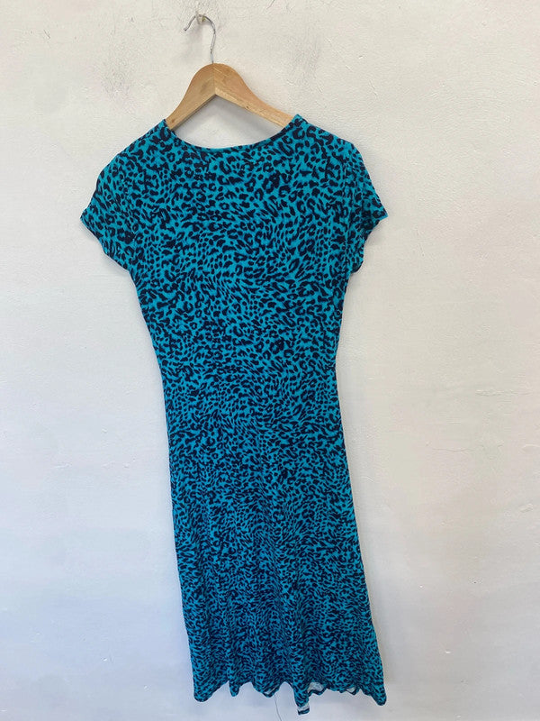 Lovely Sosandar blue animal print maxi dress UK 14 LW005