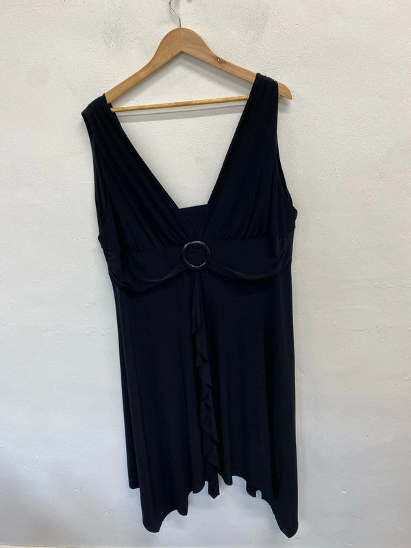 Lovely Evan’s essence black belt low bust mini dress UK 24 NC001