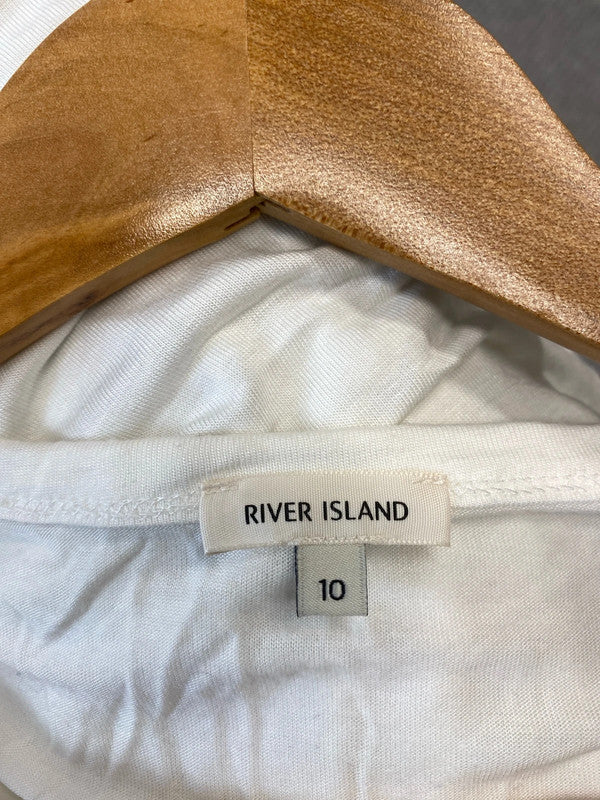 Fabulous Cream tank top from River Island embellished Uk10 JB001