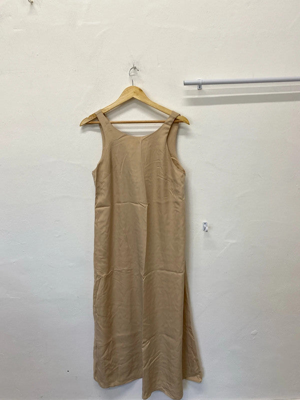 Fabulous Champagne gold oversized slip midi dress UK6/8 Primark MB001