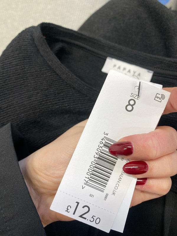 Lovely papaya black knit top new UK 8 AO001