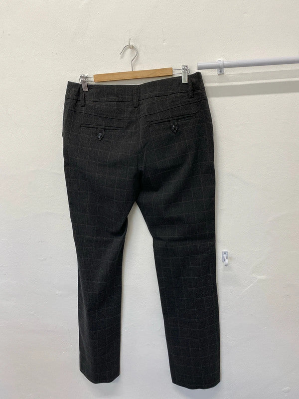 Fabulous H&M Checked brown formal trousers Uk14 KM003