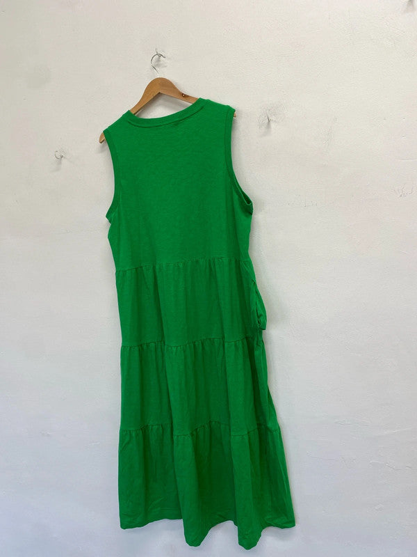 Lovely F&F green tiered maxi dress UK XL NC001