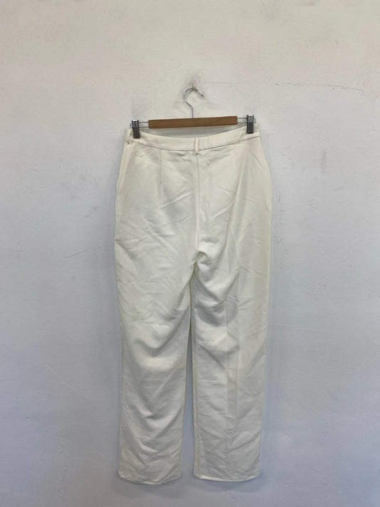 Club L London Stylish Cream Wide Leg Trousers UK 10 CJ001
