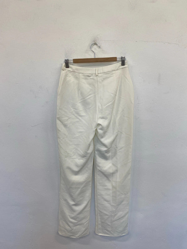 Club L London Stylish Cream Wide Leg Trousers UK 10 CJ001