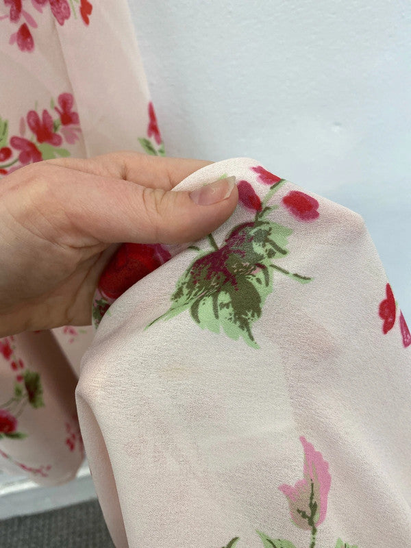 For Women Elegant Pink Floral Sheath Dress & Matching Scarf UK 12 MM005