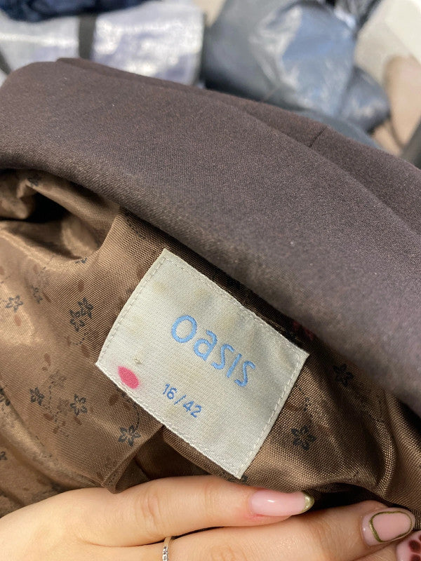 Stunning oasis brown blazer UK 16 MW001