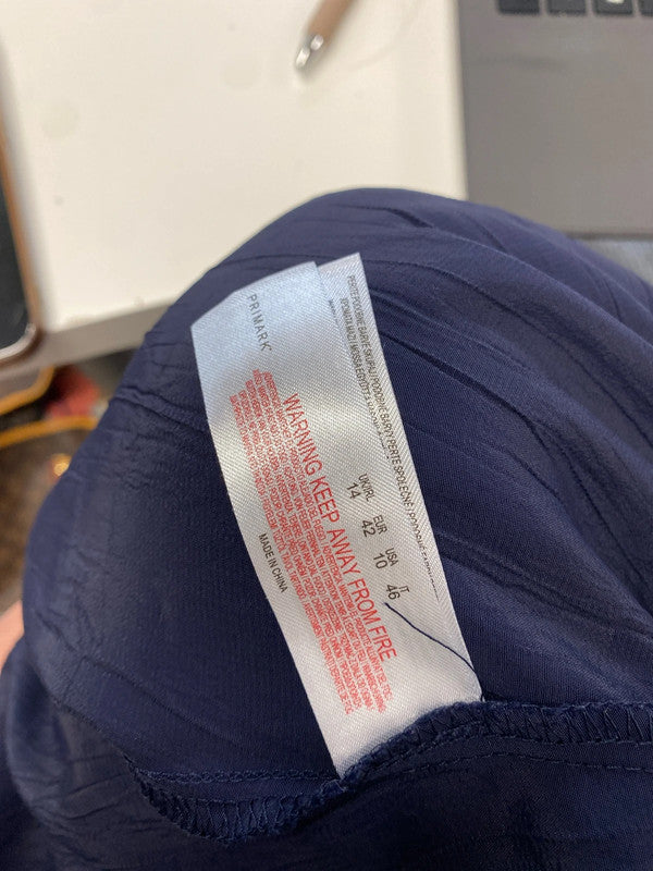 Lovely Primark navy maxi shirt dress UK 14 GJ001