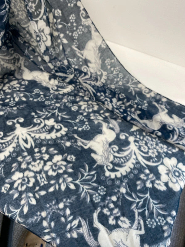 Fabulous Navy & Ivory horse scarf by Accessorize JR001