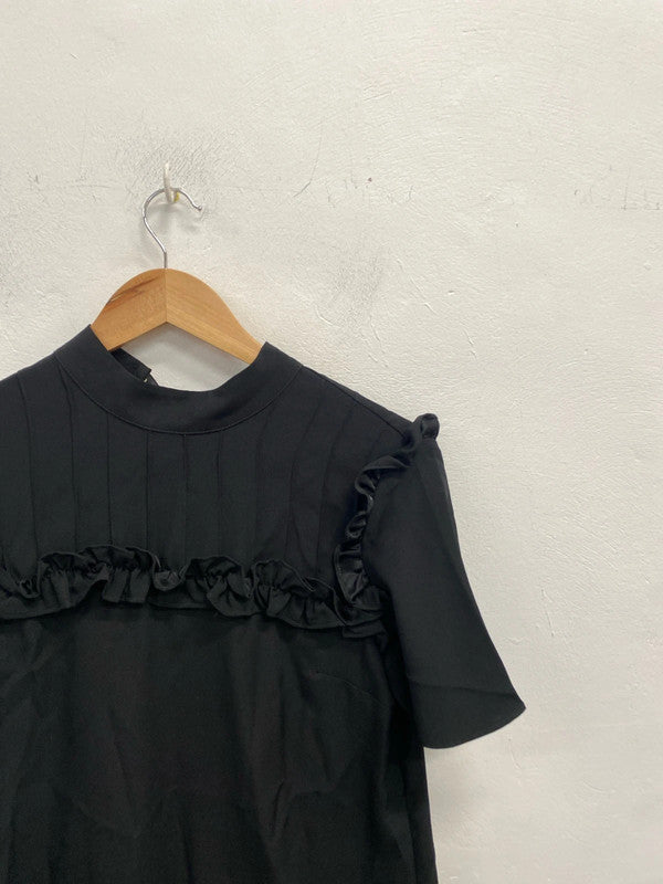 Stunning river island black grill detail tshirt dress mini UK 8 KM004