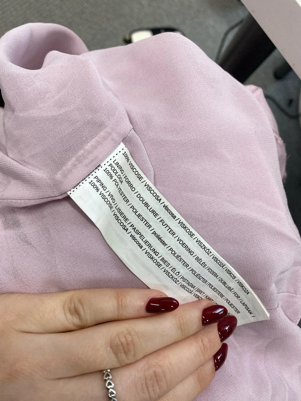 Lovely mango pink satin look slip dress UK XS AE001