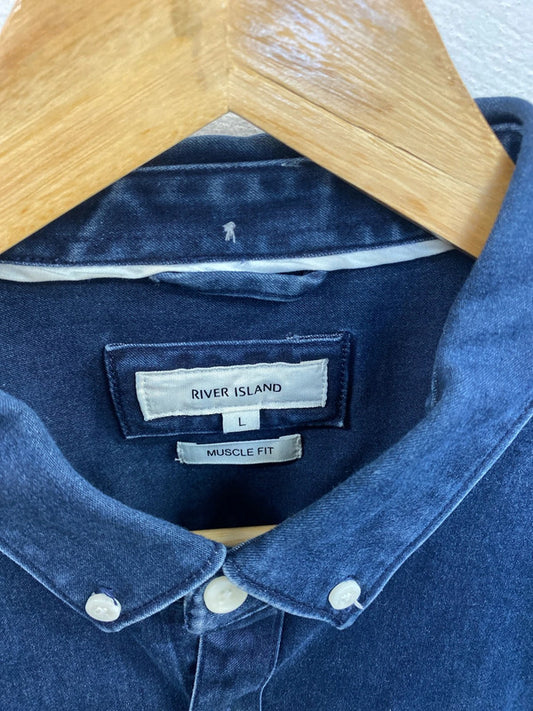 Great River Island denim shirt muscle fit L KM004