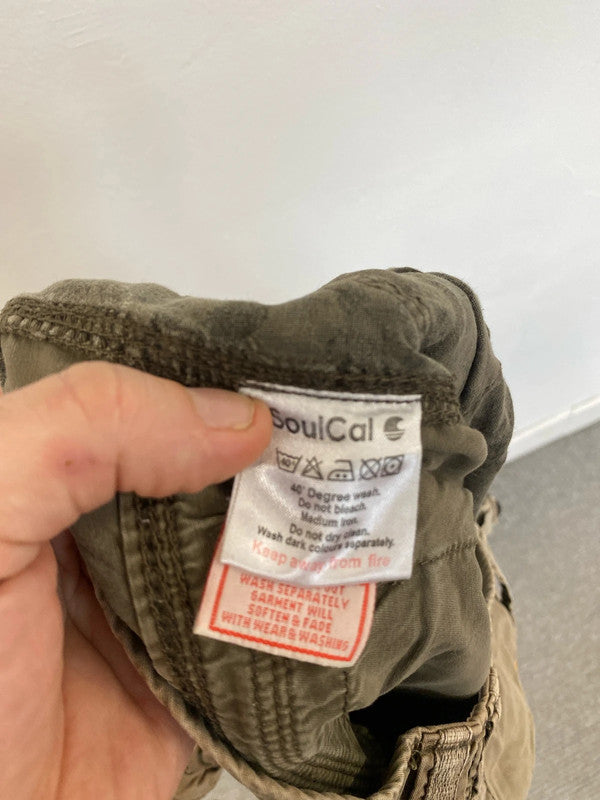 Soul cal cargo shorts khaki 36 90’s 00’s beckham LD003