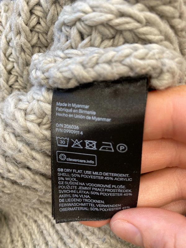 Stunning H&M grey knit cropped sweater uk8 KD001