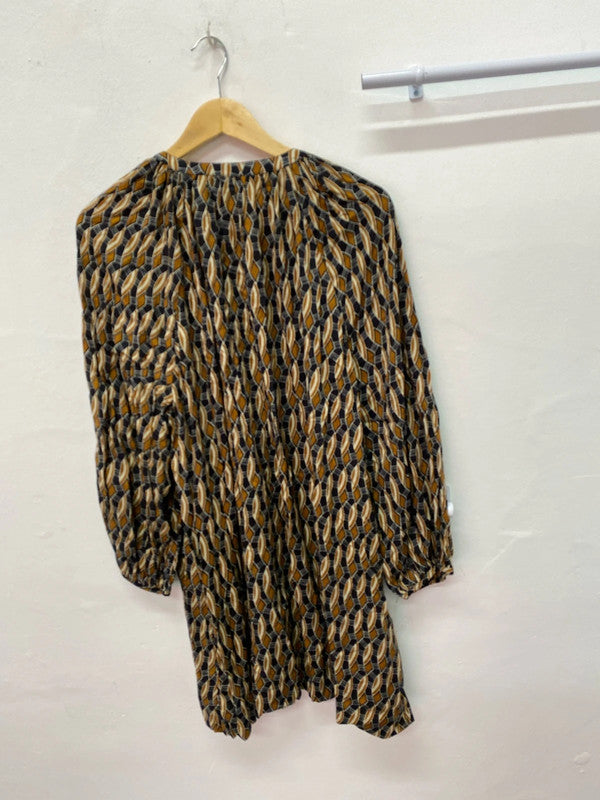 Fabulous Abstract Next mini smock dress Uk18 neutral IM001