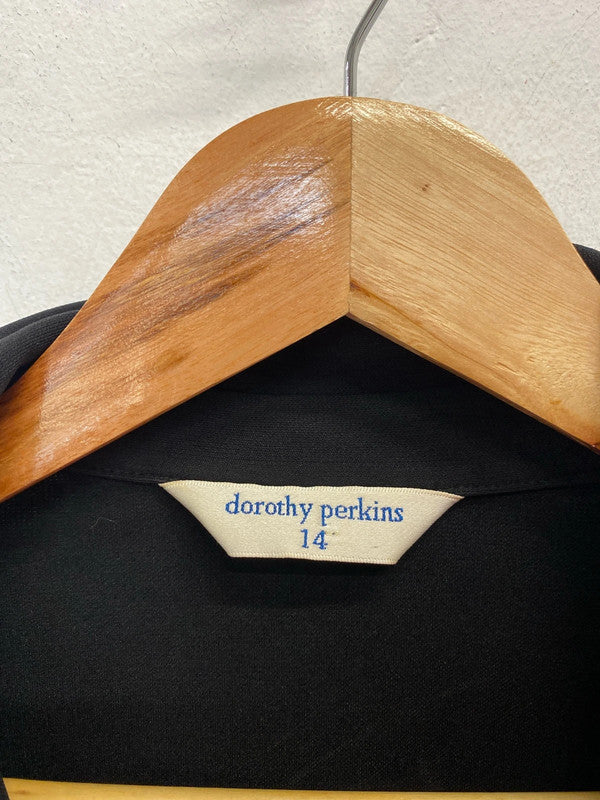 Lovely Dorothy Perkins wrap tie black blouse UK 14 PJ001