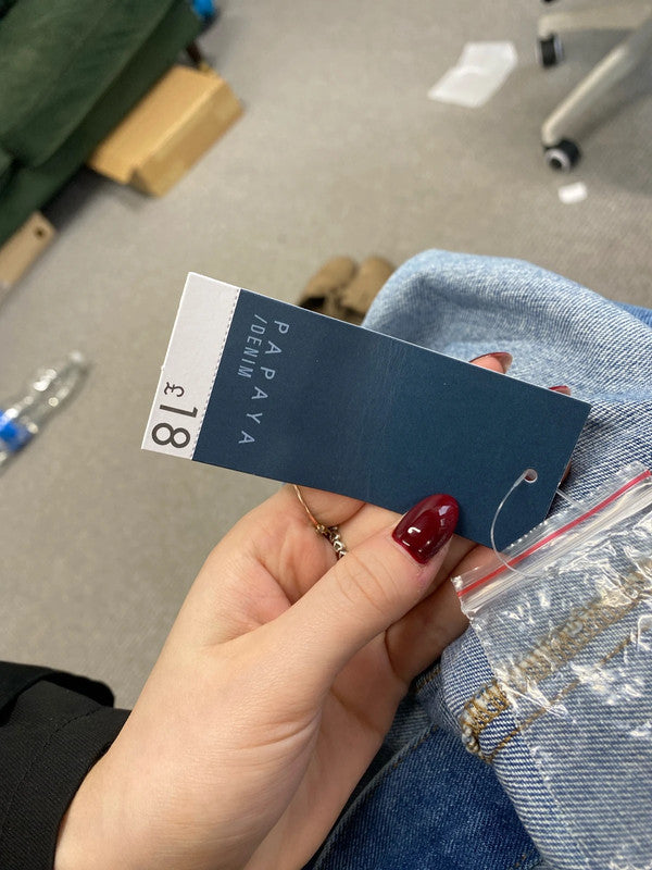 Lovely papaya denim dress pinafore UK 12 AO001