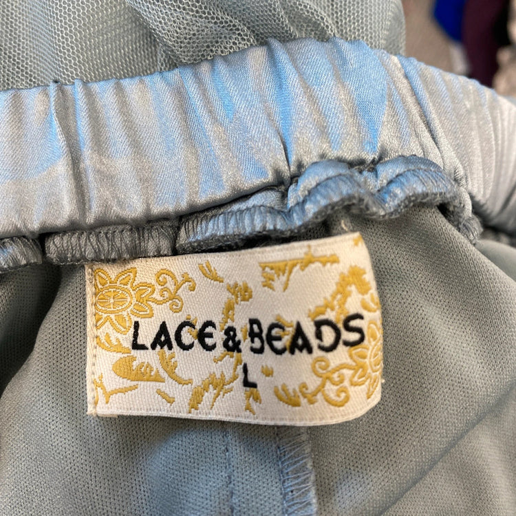 Fabulous Lace & Beads tulle party skirt petrol grey UkL JR001