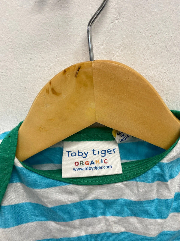 Lovely boys baby grow Toby tiger rainbow blue stripe 0-3 month RA001
