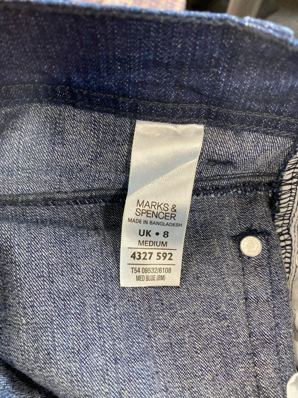 M&S Fabulous Navy Wide Leg Jeans UK 8 MM005