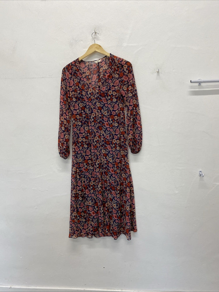 Stunning Overlay Hush Demi Godet midi dress Uk4-6 SS004