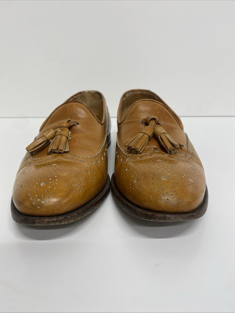 Scarosso Tan Tasseled Loafers Brogue UK8.5 EU42.5 Handmade Italian Quality LC