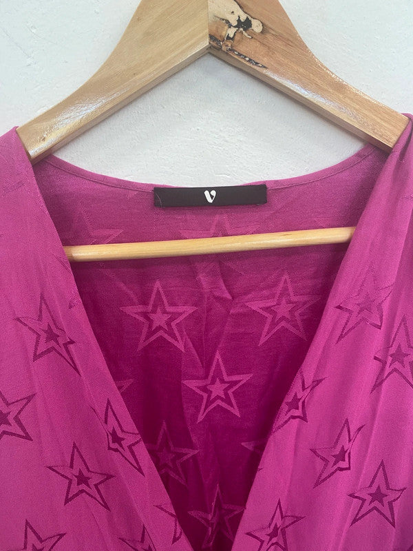 Very Fabulous Pink Starry Midaxi Dress UK 20 MD002