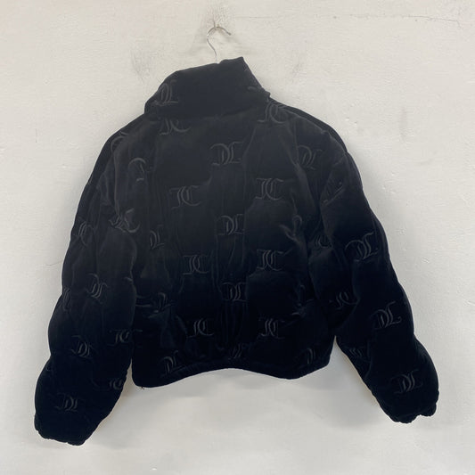 Juicy Couture Madeline Mono Black Velvet Puffer Jacket Size XS SD002