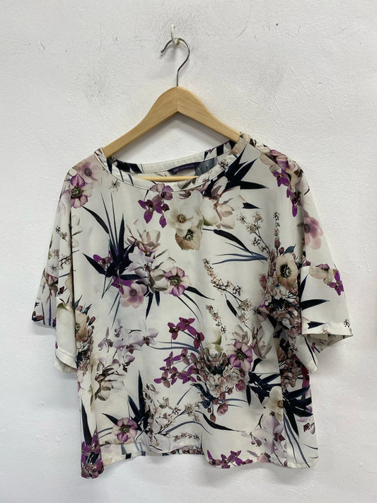 Stunning M&S floral top slinky holidays or cruise Uk12 KS003