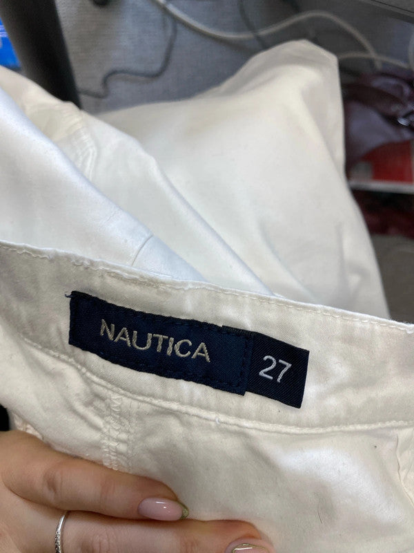 Stunning nautica white trousers straight leg UK w 27 (uk8) KA001