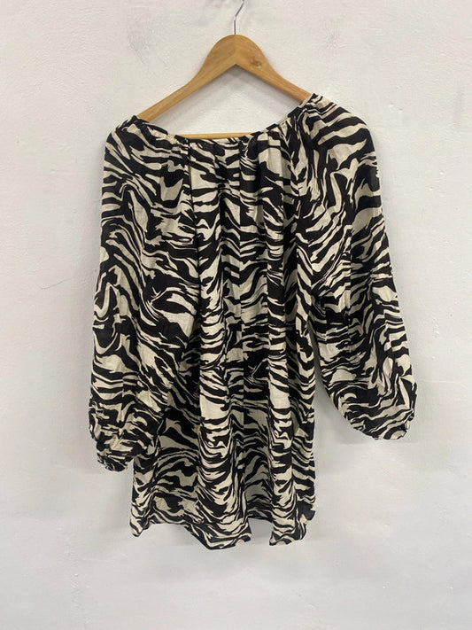 Stylish H&M zebra tunic dress uk 10 KS002