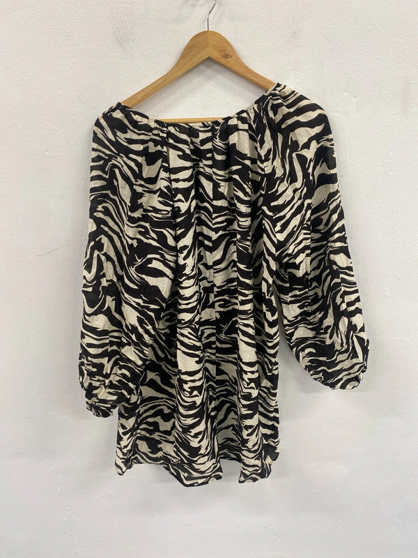 Stylish H&M zebra tunic dress uk 10 KS002