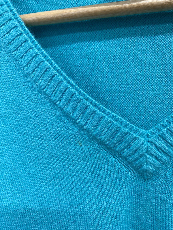 Fabulous Italian Adagio double V neck tight knit jumper Uk12/14 KD001