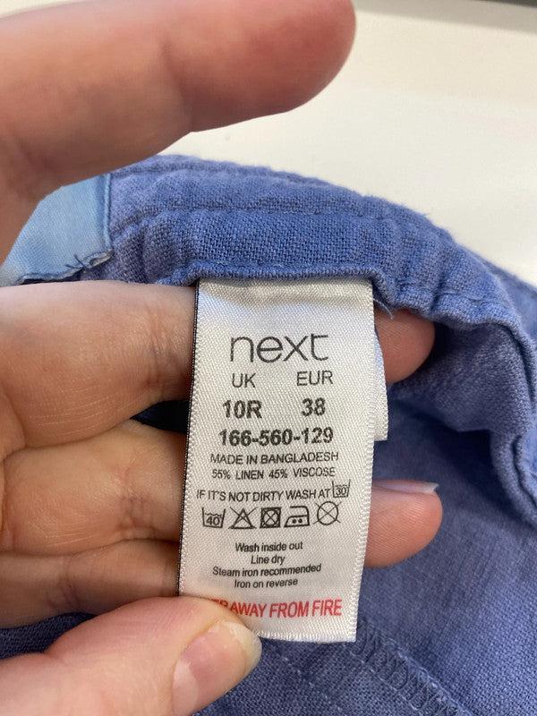 Next Chic Dusty Blue Wide Leg Trousers UK 10R SW001