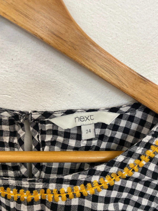 Next Fabulous Gingham Embroidered Tunics Duo UK 24 #104 LK006