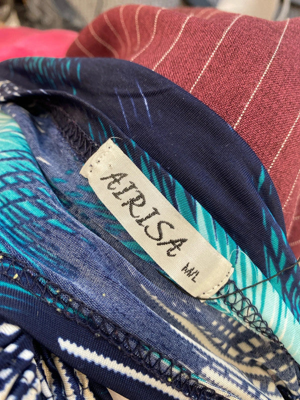 Lovely airisa blue firework midi dress UK m/l WS001