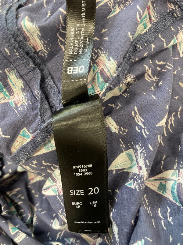 Gorgeous sailor printed Debenhams Broderie midi dress UK 20 RG021