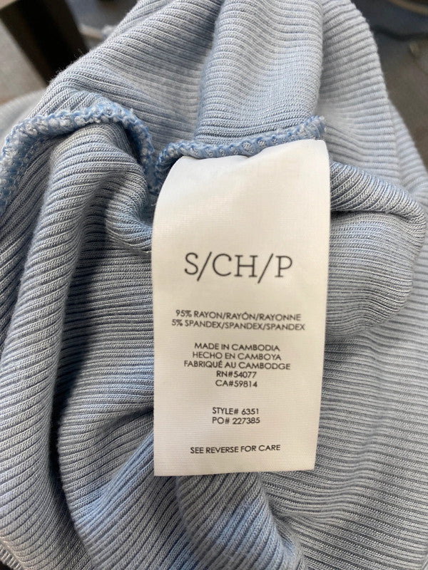 Lovely cabi blue ribbed vest cami UK S HS001