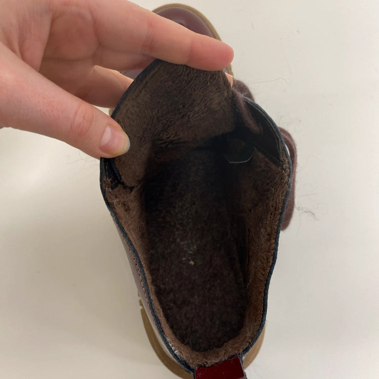 osef Seibel Maren 02 Red Patent Leather Faux Fur Lined Boots UK 4 NC001