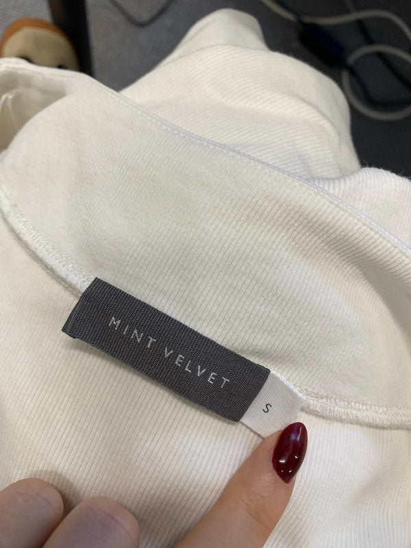 Lovely casual mint velvet white top UK S CJ001