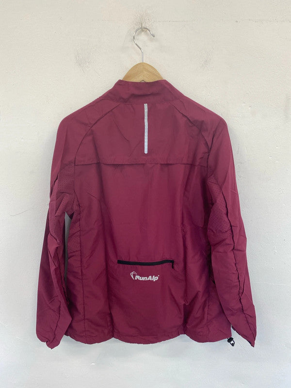 RunAlp Fab Burgundy Packable Windbreaker Coat Size L FH001